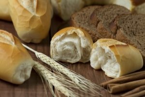 Sourdough bread rolls plit open to show the crumb