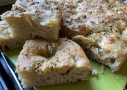 Garlic and herb sourdough focaccia