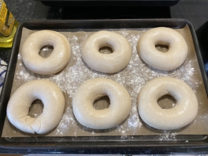 Shaped sourdhough bagels